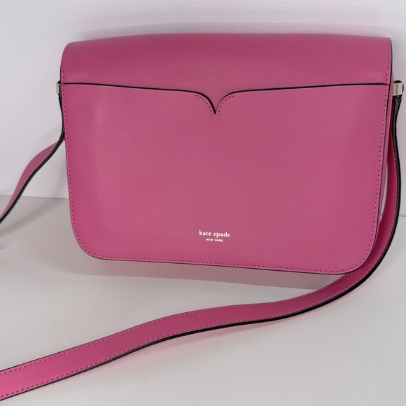 Kate Spade Nicola hot pink leather twistlock medium convertible crossbody - Picture 7 of 17
